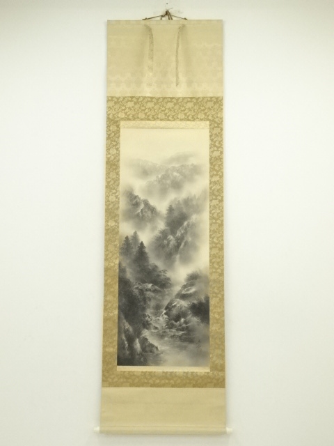 JAPANESE HANGING SCROLL / HAND PAINTED / LANDSCAPE 